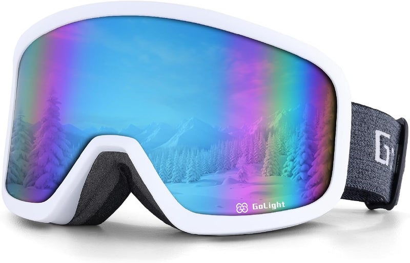 Golight Low Bridge Fit Ski Goggles – Asian Fit, Anti-Fog Double Lens, UV400 REVO Lens, Triple-Layer Foam for All-Day Skiing - Image 1